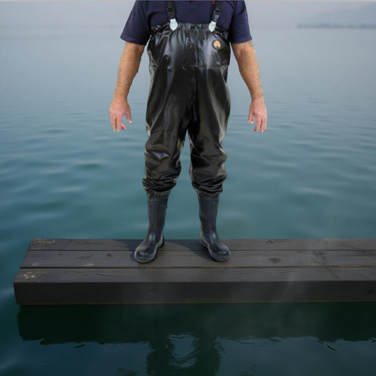 Horne's Full Length Oyster Wader Steel Toe with Heavy Duty Black Front and Green Back